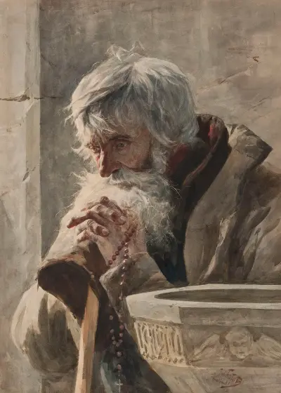 Gammal man i narthex av Julian Falat