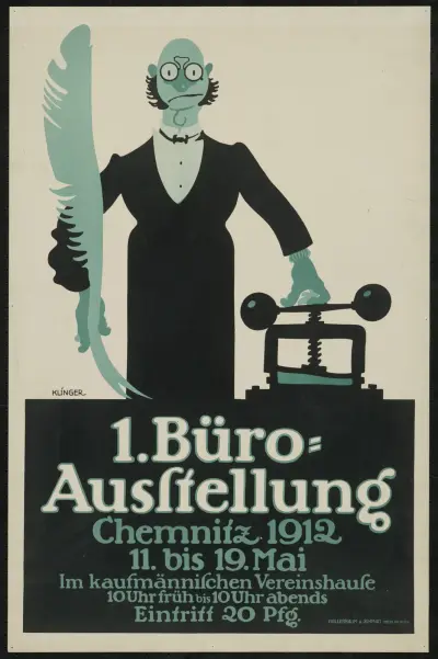 1. Kontorsutställning i Chemnitz av Julius Klinger