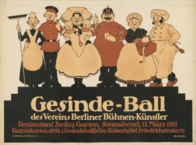 Gesindeball för Föreningen Berliner Bühnenkünstler av Julius Klinger