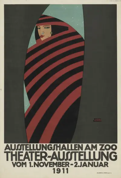Teaterutställning i utställningshallarna vid Zoo av Julius Klinger