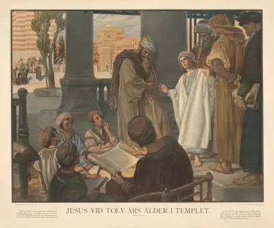 Jesus vid tolv års ålder i templet av Julius Kronberg