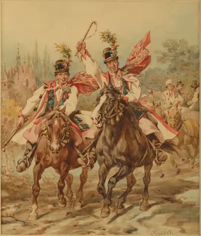 Groomsmen av Juliusz Kossak