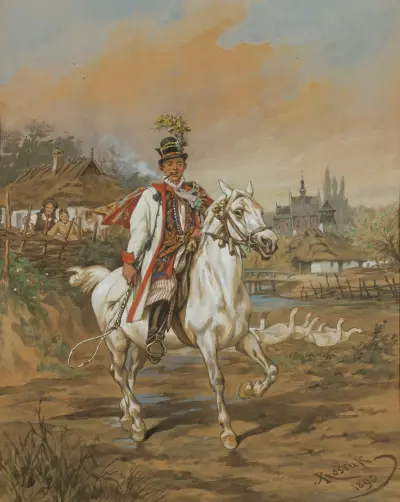 Krakowsk brudgum av Juliusz Kossak