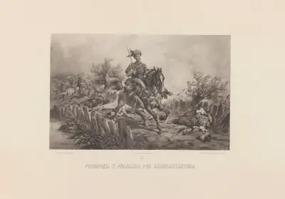 Podbipięta with Półjanem at Konstantynów av Juliusz Kossak