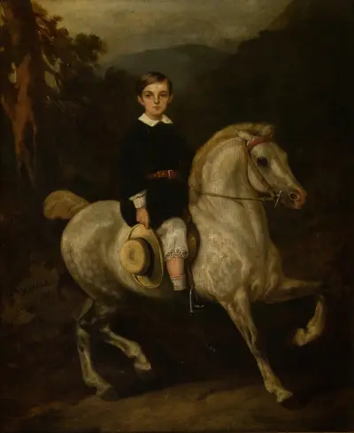 Porträtt av general Haukes son av Juliusz Kossak
