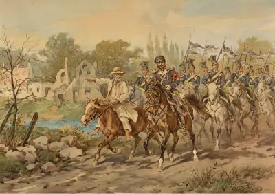 Poznan-uhlans 1831 med guide av Juliusz Kossak