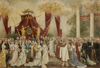 Der Kaiser beim Ball im Lemberger Rathaus von Juliusz Kossak