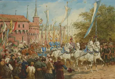 Kejsarens intåg i Kraków av Juliusz Kossak