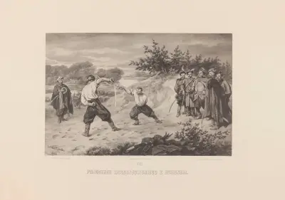 Wołodyjowski fights Bohun av Juliusz Kossak