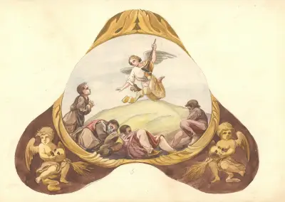 Der Engel weckt und heilt die Soldaten mit dem Klang der Trompete von Juliusz Makarewicz