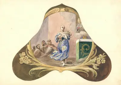 Figur i rika kläder träffad av blixten vid Jungfru Marias altare av Juliusz Makarewicz
