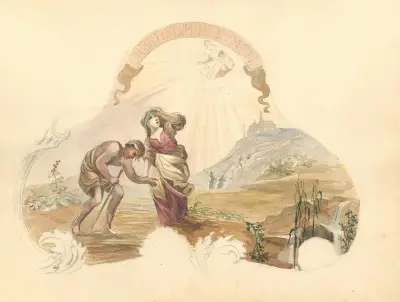Trzej aniołowie trzymający tarcze, 1912 – nr 2 av Juliusz Makarewicz