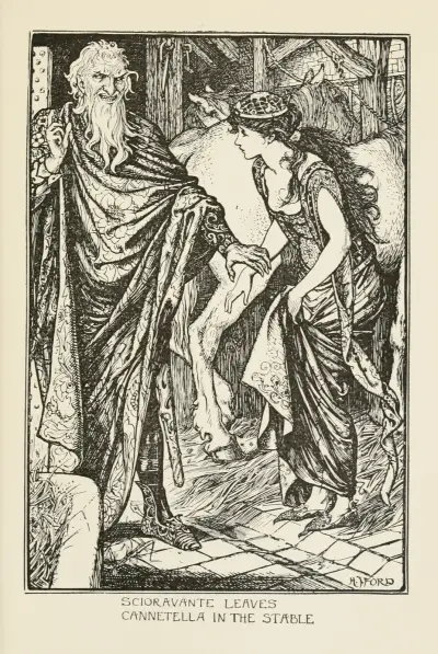 Scioravante leaves Cannetella in the Stable av Henry Justice Ford