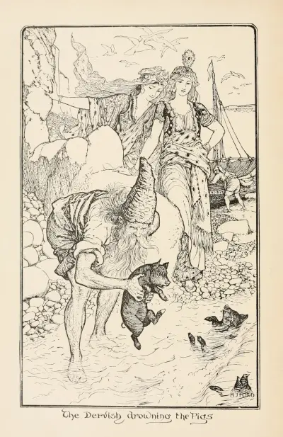 The Dervish drowning the Pigs, 1905 – nr 2 av Henry Justice Ford