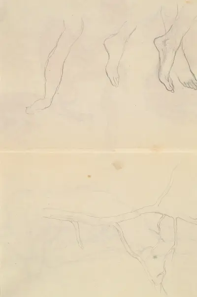 Baum und Anatomiestudien von Kahlil Gibran