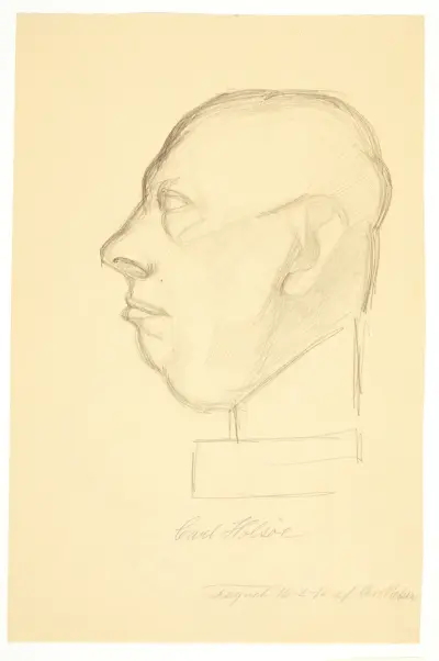 Portræt af maleren Carl Holsøe 1863-1935 av Kai Nielsen