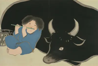 Oxherd (Bokudo) av Kamisaka Sekka