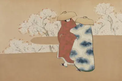 Den tredje månaden (Yayoi) av Kamisaka Sekka