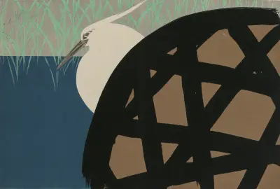 White Heron (Shirosagi) av Kamisaka Sekka