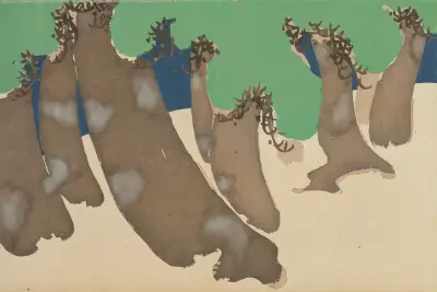 Windswept Pines (Sonarematsu) av Kamisaka Sekka