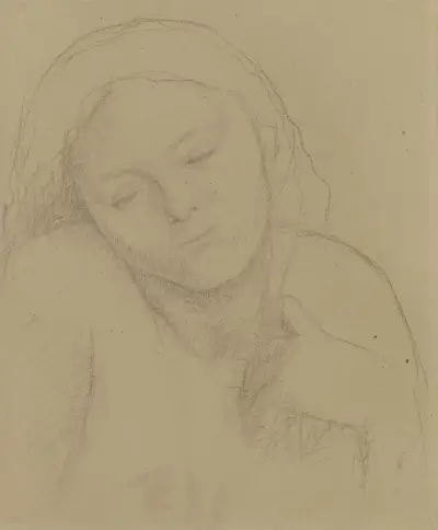 Bust portrait of a girl, Karl Hofer