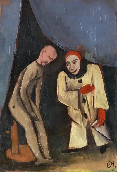 Clown och docka av Karl Hofer