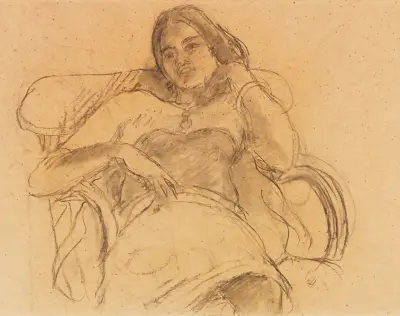 Exotic Woman in an Armchair, Karl Hofer