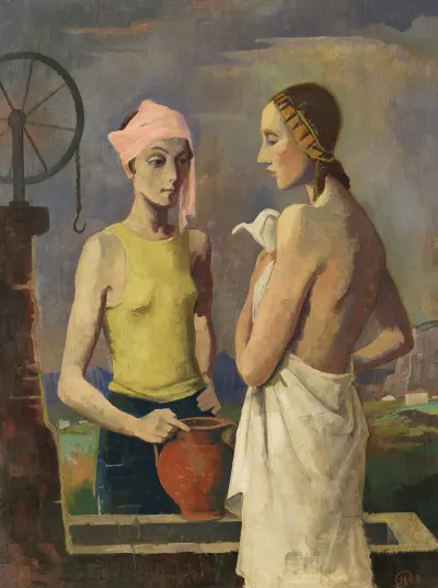 Two Women at the Well av Karl Hofer
