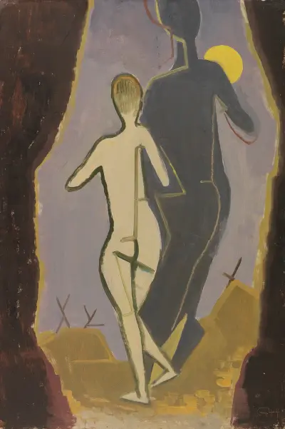 Woman and Shadow av Karl Hofer