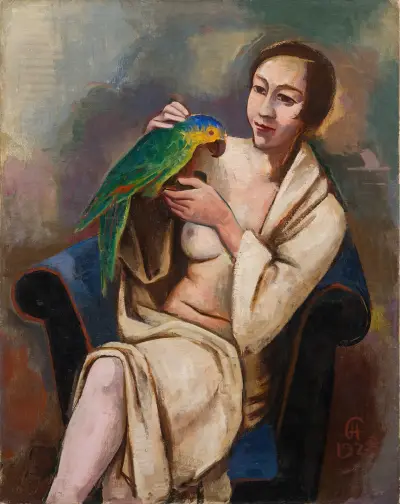 Woman with Parrot, Karl Hofer