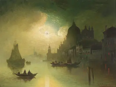 En månljus natt över Venedig av Karl Kaufmann