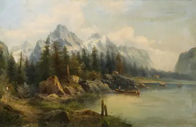 Alplandskap av Karl Kaufmann