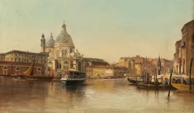 Venedig, Canal Grande med utsikt mot Santa Maria della Salute av Karl Kaufmann