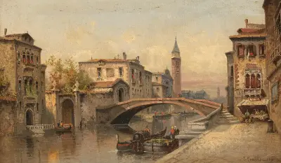 Venedig, Kanalmotiv av Karl Kaufmann