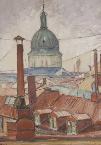 Ovan taken, Östermalm, Stockholm av Karl Nordström