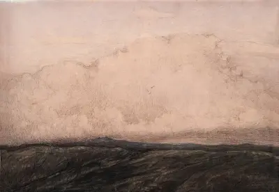 Molntäcke över berget av Karl Nordström