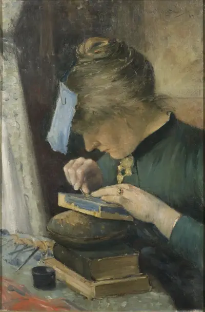 Die Verlobte des Künstlers (Tekla Lindeström) von Karl Nordström