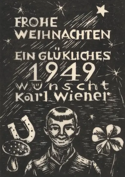 God jul och ett lyckligt 1949 önskas av Karl Wiener