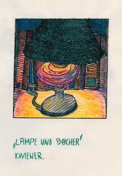 Lampa och böcker av Karl Wiener