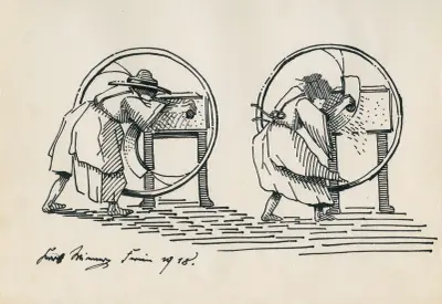 Utan titel (Kvinna vid arbetet) av Karl Wiener