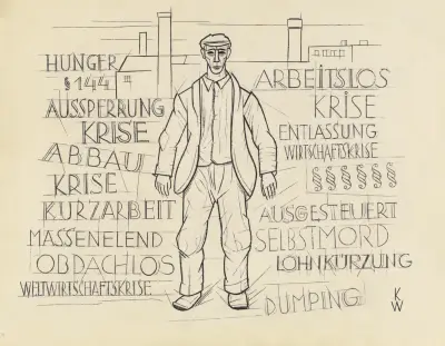 Ohne Titel (Hunger, Weltwirtschaftskrise, Arbeitslos, …) av Karl Wiener