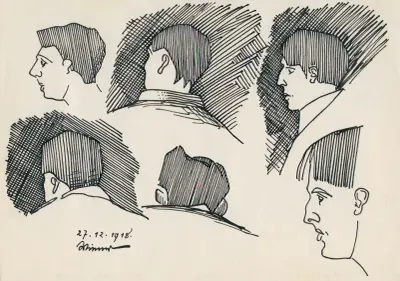 Ohne Titel (Köpfe) av Karl Wiener