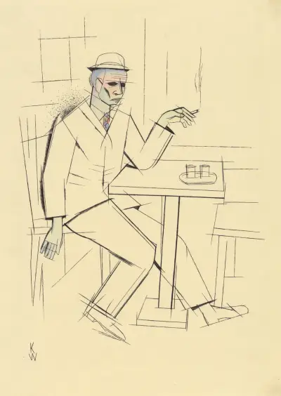 Utan titel (rökande man) av Karl Wiener