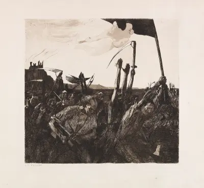 Aufruhr, 1899 av Käthe Kollwitz