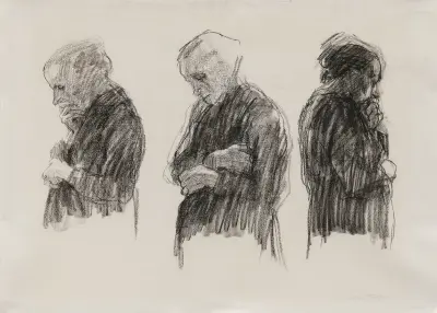 Drei Studien einer Arbeiterfrau av Käthe Kollwitz
