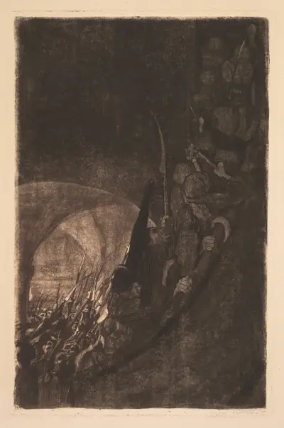 Selská válka; Zbrojení ve sklepě, Käthe Kollwitz
