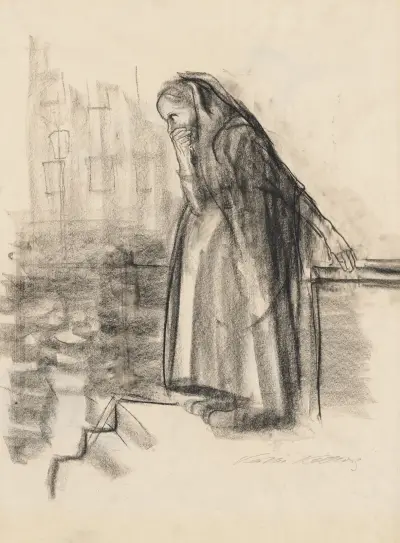Pregnant Woman Contemplating Suicide av Käthe Kollwitz