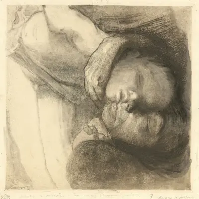 Tod, Frau und Kind av Käthe Kollwitz