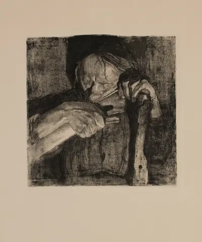 Whetting the Scythe, plate 3 from the cycle ‘Peasants’ War’ av Käthe Kollwitz