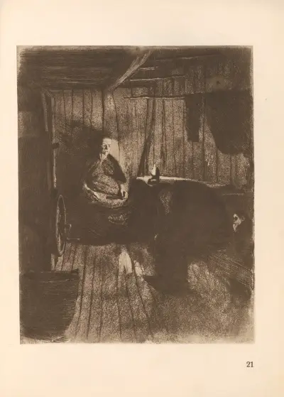 Zum ’Weberaufstand’ gehörig, 1925 – nr 5 av Käthe Kollwitz